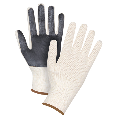 Gants en tricot &agrave; paume enduite, Poly/coton, Un c&ocirc;t&eacute;, Calibre 7, Grand Distribution Jean Lapalme