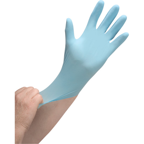 Gants jetables de calibre m&eacute;dical r&eacute;sistants &agrave; la perforation, Moyen, Nitrile, 4,5 mils, Sans poudre, Bleu, Classe 2 Distribution Jean Lapalme