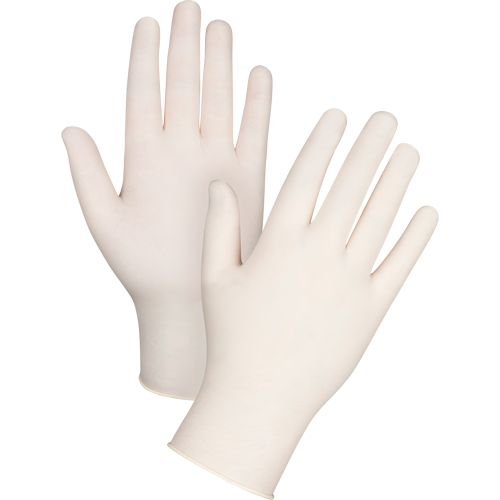 Gants d'examen de premi&egrave;re qualit&eacute; pour peau sensible, Moyen, Latex, 4 mils, Poudr&eacute;s, Naturel Distribution Jean Lapalme