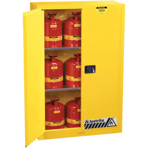 Armoires Sure-Grip EX pour produits inflammables, 45 gal., 2 Porte(s), 43" La x 65" h x 18" p Distribution Jean Lapalme