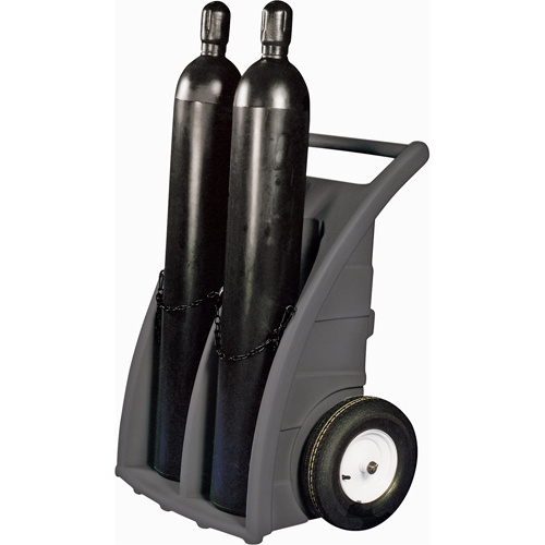 Chariots doubles pour bouteilles, Roues Caoutchouc, Base de 23" la x 12" lo, 500 lb Distribution Jean Lapalme