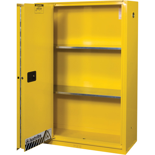 Armoires Sure-Grip EX pour produits inflammables, 45 gal., 1 Porte(s), 43" La x 65" h x 18" p Distribution Jean Lapalme