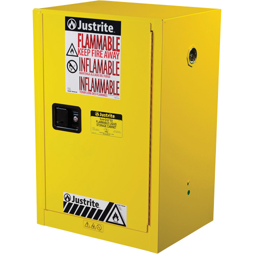 Armoire de s&eacute;curit&eacute; compacte pour produits inflammables EX Sure-Grip, 12 gal., 1 Porte(s), 23,25" La x 35" h x 18" p Distribution Jean Lapalme