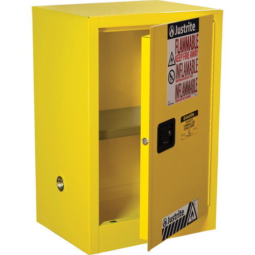 Armoire de s&eacute;curit&eacute; compacte pour produits inflammables EX Sure-Grip, 12 gal., 1 Porte(s), 23,25" La x 35" h x 18" p Distribution Jean Lapalme