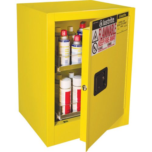 Sure-Grip&reg; EX Benchtop Flammable Safety Cabinet, 24 gal., 1 Door, 21" W x 27" H x 18" D Distribution Jean Lapalme