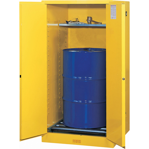 Sure-Grip&reg; EX Vertical Drum Storage Cabinets, 55 US gal. Cap., Yellow Distribution Jean Lapalme