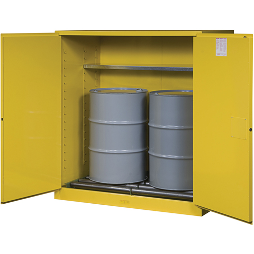 Armoires Sure-Grip EX pour entreposage de barils &agrave; la verticale, Capacit&eacute; de 110 gal. US, 2 barils, Jaune Distribution Jean Lapalme