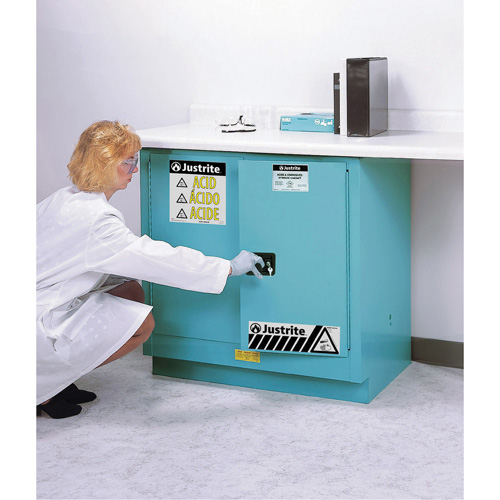 ChemCor&reg; Lined Acid/Corrosive Storage Cabinets, 22 gal., 35" x 35" x 22" Distribution Jean Lapalme