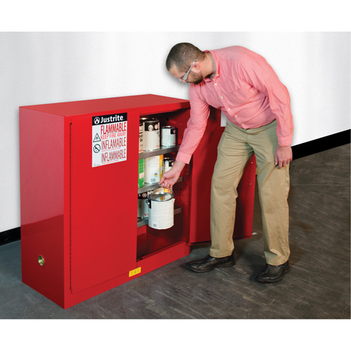Sure-Grip&reg; EX Combustibles Safety Cabinet for Paint and Ink, 40 gal., 3 Shelves Distribution Jean Lapalme