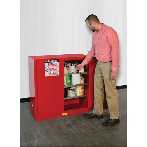 Sure-Grip&reg; EX Combustibles Safety Cabinet for Paint and Ink, 40 gal., 3 Shelves Distribution Jean Lapalme