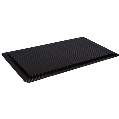 Tapis Ergo-Ease, Rainur&eacute;, 2' x 10' x 7/8", Noir, Caoutchouc/&eacute;ponge Distribution Jean Lapalme