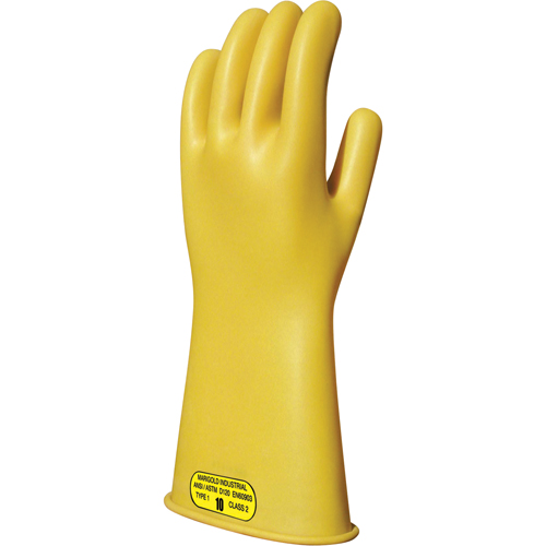 Gants isolants en caoutchouc naturel jaune, ASTM classe 2, Taille 8, 14" lo Distribution Jean Lapalme