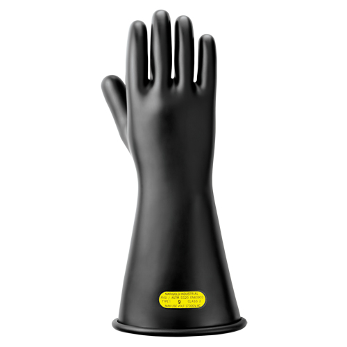 Black Natural Rubber Insulating Gloves, ASTM Class 2, Size 10, 14" L Distribution Jean Lapalme