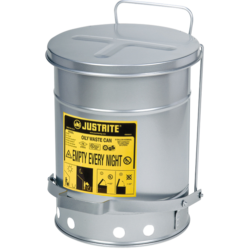 Oily Waste Cans, FM Approved/UL Listed, 6 US Gal., Silver Distribution Jean Lapalme