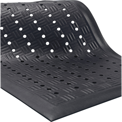 Cushion Station Mats, Slotted, 2' x 3-1/5' x 9/16", Black, Nitrile Distribution Jean Lapalme