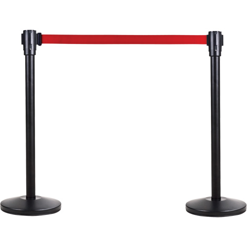 Poteau r&eacute;cepteur pour barri&egrave;res sur pieds pour le contr&ocirc;le des foules, Hauteur de 35", Noir Distribution Jean Lapalme