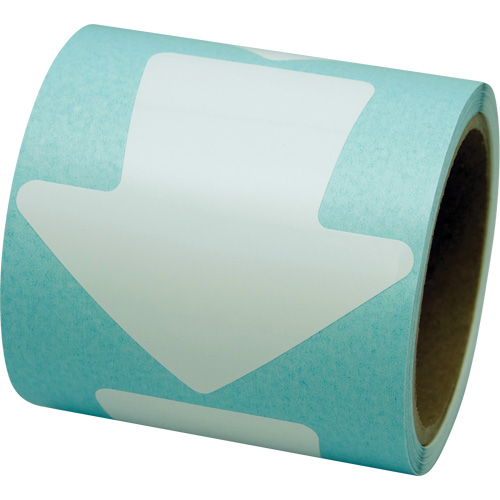 Coloured Floor Marking Decals, Arrow, 4" L x 4" W, White, Vinyl Distribution Jean Lapalme