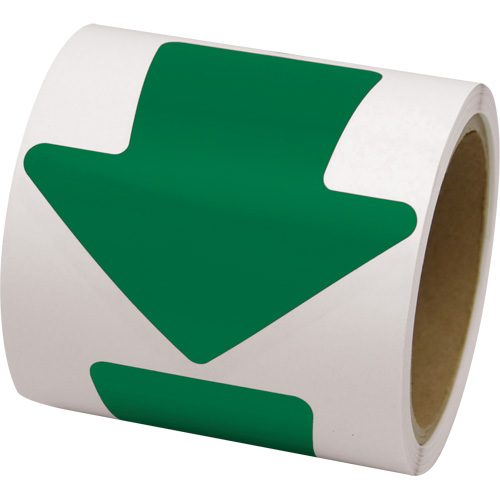 D&eacute;calcomanie en couleur pour le marquage des planchers, Fl&egrave;che, 4" lo x 4" la, Vert, Vinyle Distribution Jean Lapalme