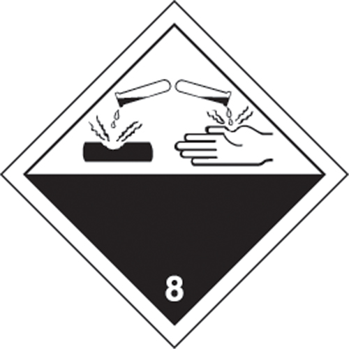 TDG Shipping Labels, Class 8, Corrosives, Vinyl Distribution Jean Lapalme