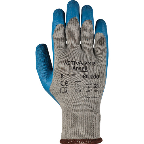 Gants ActivArmr 80-100, 8/Moyen, Rev&ecirc;tement Latex de caoutchouc, Calibre 10, Enveloppe en Polyester/Coton Distribution Jean Lapalme
