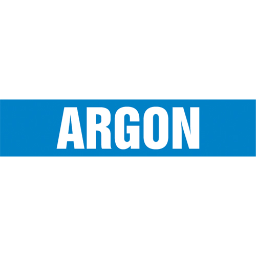 Marqueur de tuyau "Argon", Autocollant, 4" h x 24" la, Blanc/bleu Distribution Jean Lapalme