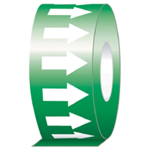 &eacute;tiquette de tuyauterie, 108', Blanc/vert Distribution Jean Lapalme