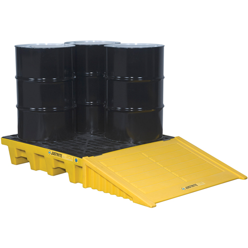 Palettes pour contr&ocirc;le des d&eacute;versements EcoPolyBlend avec drain, Capacit&eacute; de d&eacute;versement 73 gal. US, 49" x 49" x 10,2" Distribution Jean Lapalme