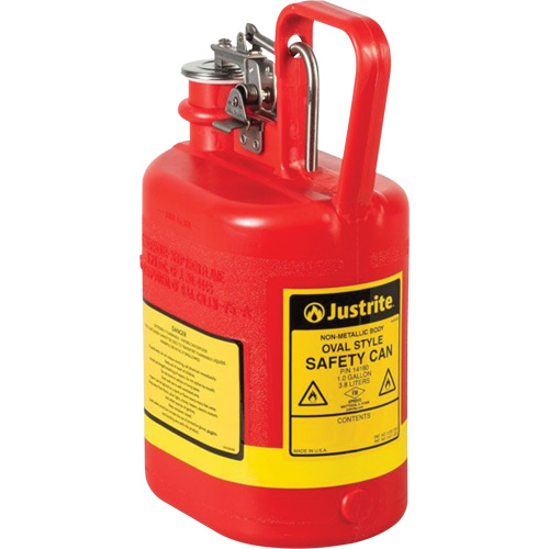 Safety Cans, Type I, Polyethylene, 1 US gal., Red, FM Approved Distribution Jean Lapalme