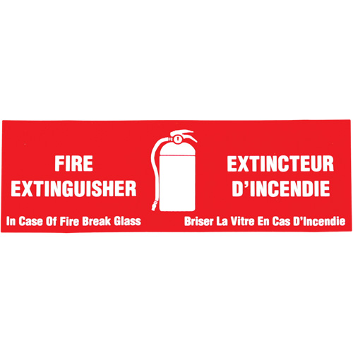 "Fire Extinguisher / Extincteur d'incendie" Label, 2" x 6", Vinyl, Bilingual with Pictogram Distribution Jean Lapalme