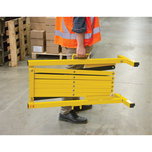 Expandable Barrier, 37" H x 11' L, Black/Yellow Distribution Jean Lapalme