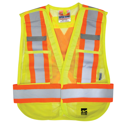 Veste d&eacute;tachable Open Road, Jaune lime haute visibilit&eacute;, Polyester Distribution Jean Lapalme