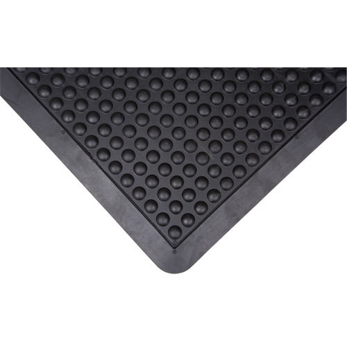 Anti-Fatigue Dome Matting, Bubbled, 2' x 3' x 1/2", Black, Rubber Distribution Jean Lapalme