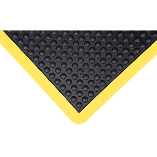 Tapis antifatigue en d&ocirc;me, &agrave; bulles, 3' x 4' x 1/2", Noir, Caoutchouc Distribution Jean Lapalme