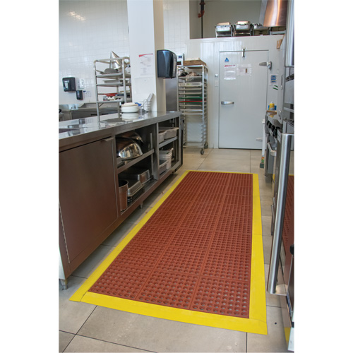 Anti-Fatigue Link Matting, Honeycomb, 3' x 3' x 1/2", Brown, Nitrile/Rubber Distribution Jean Lapalme