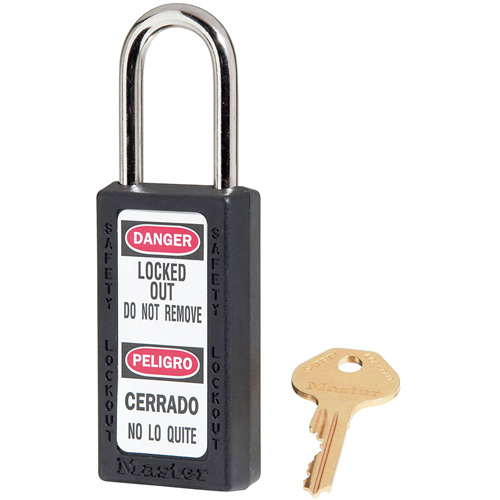 Cadenas de s&eacute;curit&eacute; Zenex 411, Noir, Cl&eacute;s identiques, Thermoplastique, Largeur de 1-1/2" Distribution Jean Lapalme