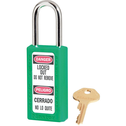 411 Zenex Safety Padlocks, Green, Keyed Alike, Thermoplastic, 1-1/2" Width Distribution Jean Lapalme