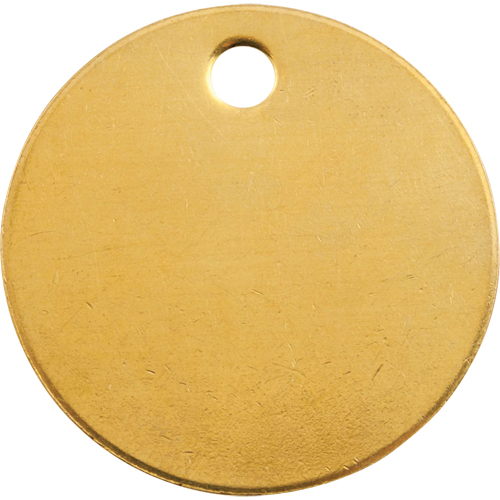 &eacute;tiquettes vierges, Laiton, 1,25" dia. Distribution Jean Lapalme