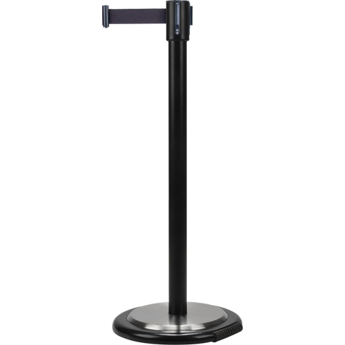 Free-Standing Crowd Control Barrier, Steel, 35" H, Black Tape, 7' Tape Length Distribution Jean Lapalme