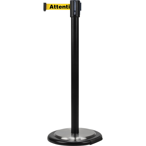 Free-Standing Crowd Control Barrier, Steel, 35" H, Yellow Tape, 7' Tape Length Distribution Jean Lapalme