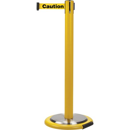 Free-Standing Crowd Control Barrier, Steel, 35" H, Yellow Tape, 7' Tape Length Distribution Jean Lapalme