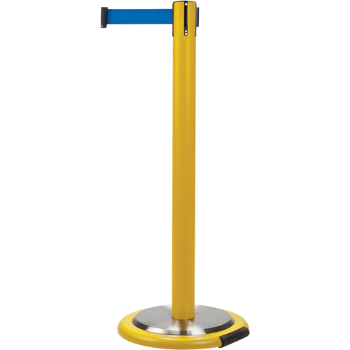 Free-Standing Crowd Control Barrier, Steel, 35" H, Blue Tape, 7' Tape Length Distribution Jean Lapalme
