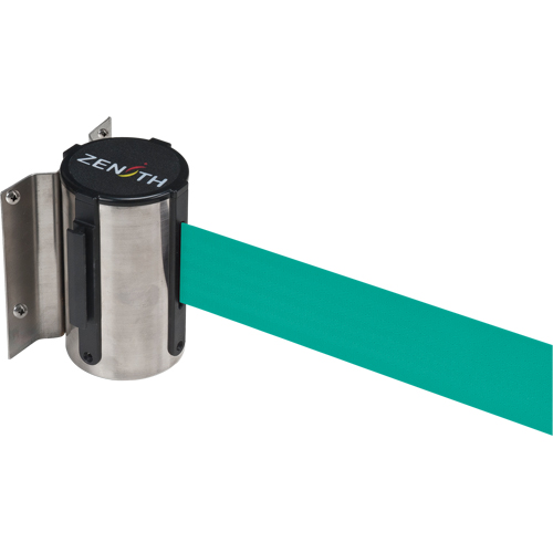 Wall Mount Barrier, Steel, Screw Mount, 7', Green Tape Distribution Jean Lapalme