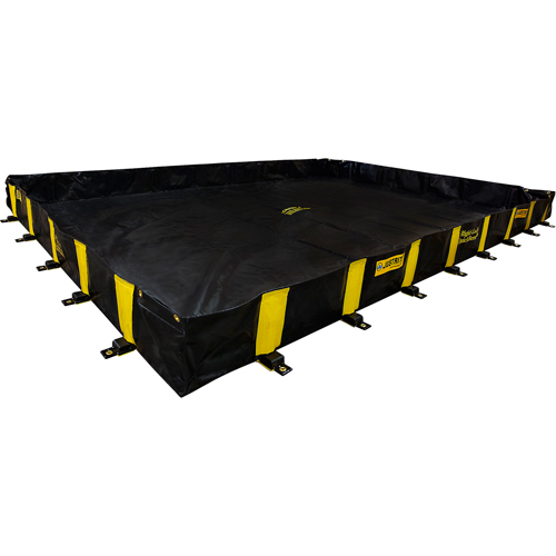 Rigid-Lock QuickBerm&reg;, 1435 US gal. Capacity, 12' W x 16' L x 12" H, Stake Wall Distribution Jean Lapalme