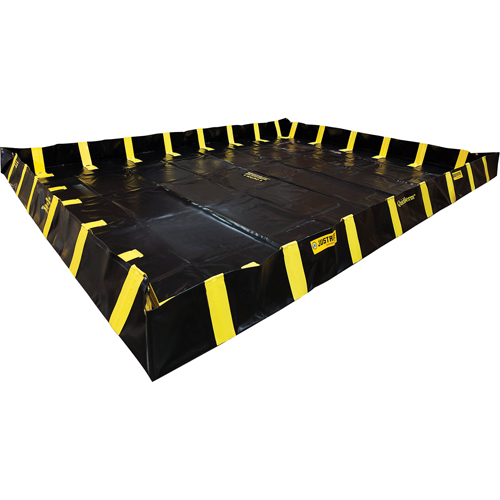 QuickBerm&reg; Containment Berm with Inside Wall Supports, 1435 US gal. Capacity, 12' W x 16' L x 12" H, Snap-Up Bracket Distribution Jean Lapalme