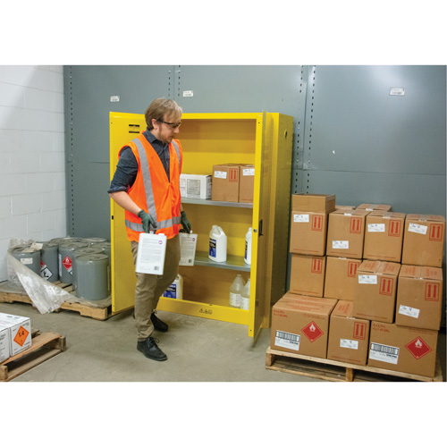 Armoire pour produits inflammables, 45 gal., 2 Porte(s), 43" La x 65" h x 18" p Distribution Jean Lapalme