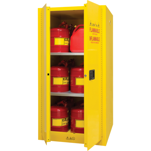 Flammable Storage Cabinet, 60 gal., 2 Door, 34" W x 65" H x 34" D Distribution Jean Lapalme