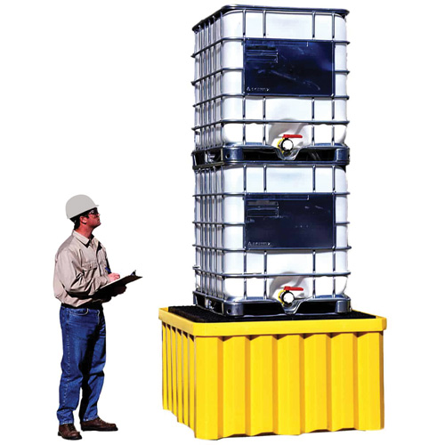 Palette antid&eacute;versement avec drain Ultra-IBC Spill Pallet , Capacit&eacute; de d&eacute;versement 400 gal. US, 58,75" x 58,75" x 33" Distribution Jean Lapalme