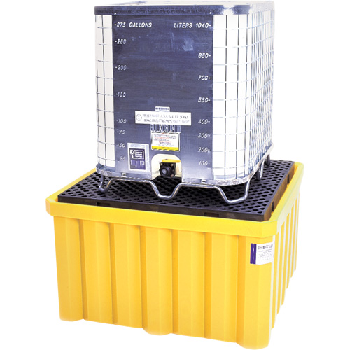 Palette antid&eacute;versement avec drain Ultra-IBC Spill Pallet , Capacit&eacute; de d&eacute;versement 400 gal. US, 58,75" x 58,75" x 33" Distribution Jean Lapalme