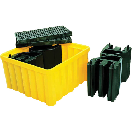Palette antid&eacute;versement avec drain Ultra-IBC Spill Pallet , Capacit&eacute; de d&eacute;versement 400 gal. US, 58,75" x 58,75" x 33" Distribution Jean Lapalme