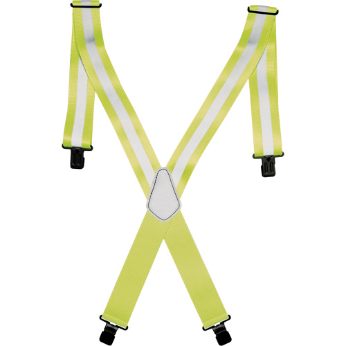 Bretelles de travail haute visibilit&eacute; 2", Jaune lime haute visibilit&eacute;, Couleur r&eacute;fl&eacute;chissante Argent, Taille unique Distribution Jean Lapalme